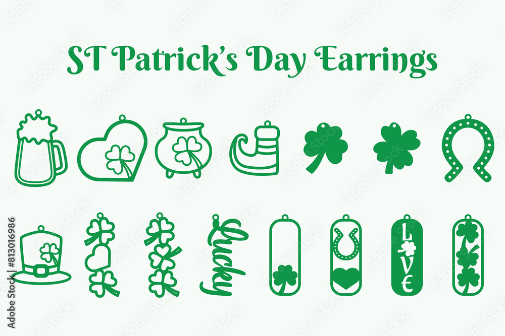 St Patrick's Day Earrings SVG Cut File St Patrick's Day Earrings SVG Cut File