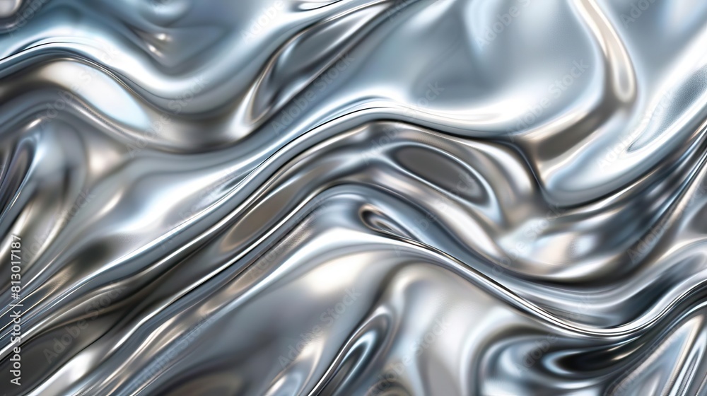 An expansive backdrop of flowing metal chrome An expansive backdrop of flowing metal chrome