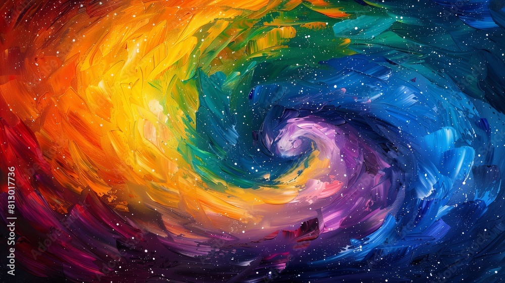 Rainbow swirls, abstract colorful background painting Rainbow swirls, abstract colorful background painting