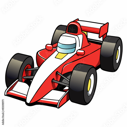 racing car on a white
