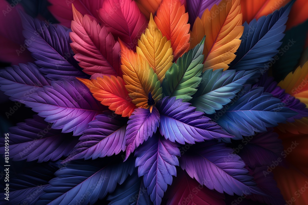 Vibrant cannabis leaves Vibrant cannabis leaves