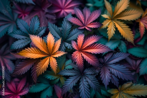 Vibrant cannabis leaves