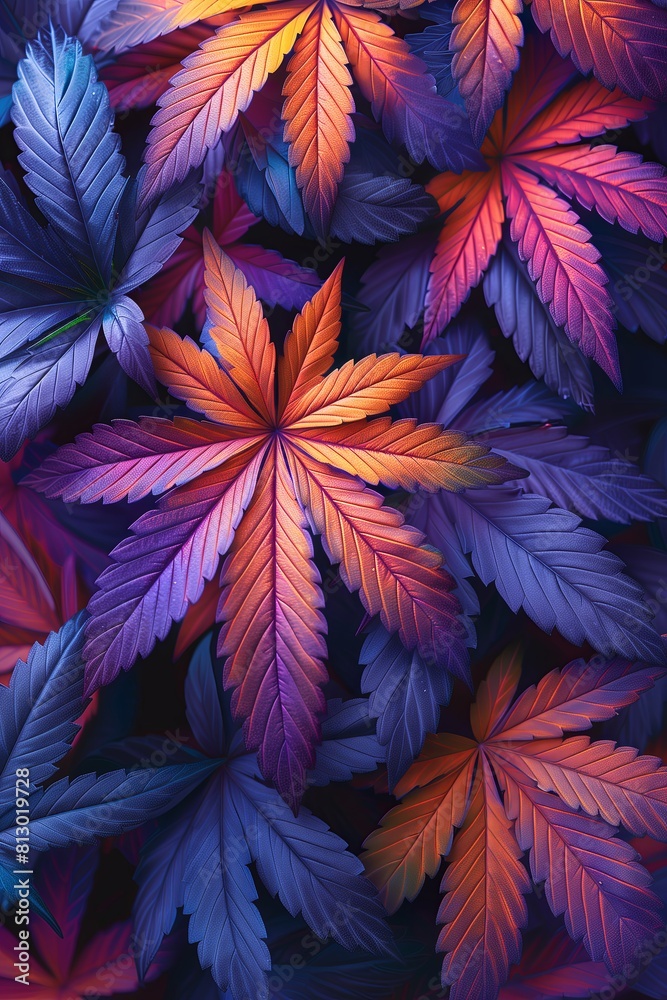 Fototapeta premium Vibrant cannabis leaves