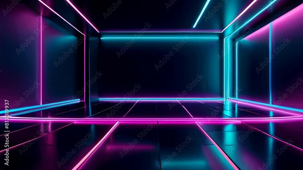 abstract neon room background video animations abstract neon room background video animations