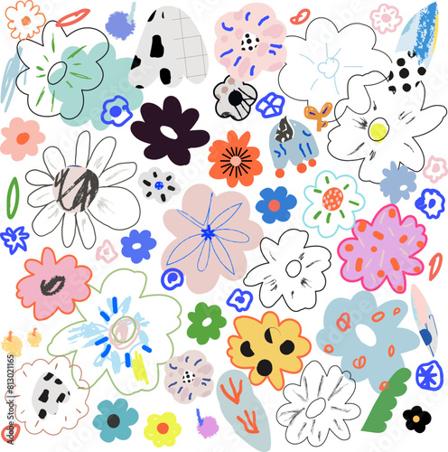 Abstract floral creative background. Vector illustration