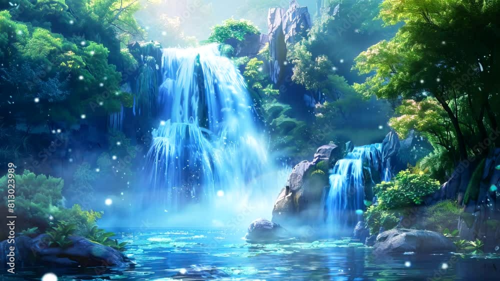 Enchanting Cascades: Mesmerizing Microstock Videos Showcasing the Beauty of Waterfall Views. Seamless looping time-lapse virtual 4k video animation background Enchanting Cascades: Mesmerizing Microstock Videos Showcasing the Beauty of Waterfall Views. Seamless looping time-lapse virtual 4k video animation background