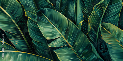 Group background of dark green tropical leaves background. concept of nature