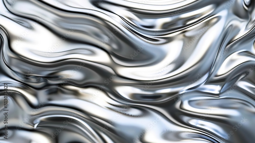 An expansive backdrop of flowing metal chrome An expansive backdrop of flowing metal chrome