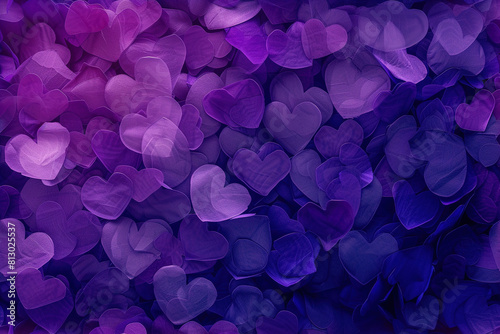 Purple Love and Heart Background | Romantic Design | Passionate Purple, Heartfelt Emotions, Love Symbol, Affectionate Atmosphere, Romantic Celebration, Valentine's Day, Romantic Mood, Emotional Connec
