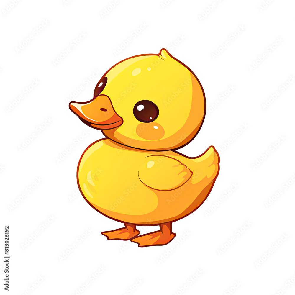 Fototapeta premium Cute Cartoon Duck It'S Bright Eyes Twinkling, Cartoon Illustration