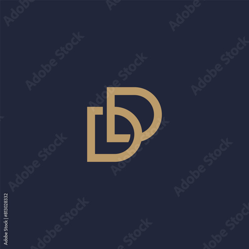 Double D or DD initial letter logo with interlocked accent. photo