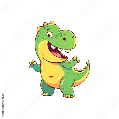 Cute Dinosaur Cartoon Its Tiny Arms, Cartoon Illustration