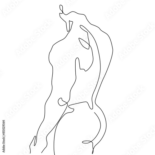 a male torso drawn in a single line.