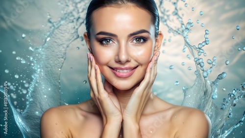 Youthful and Radiant Skin: An image featuring a person with youthful, glowing skin, often associated with skincare products targeting hydration, brightening, or anti-aging benefits.	
