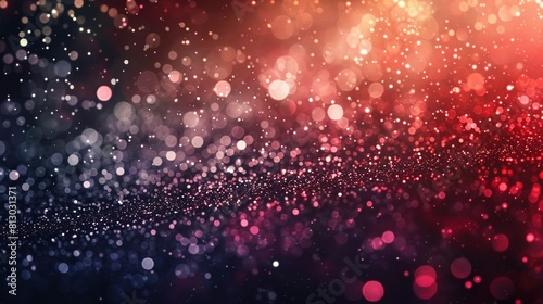Abstract Background  Glittering Lights in Ruby Red, Platinum, and Ebony. Defocused Banner. © Arup Debnath