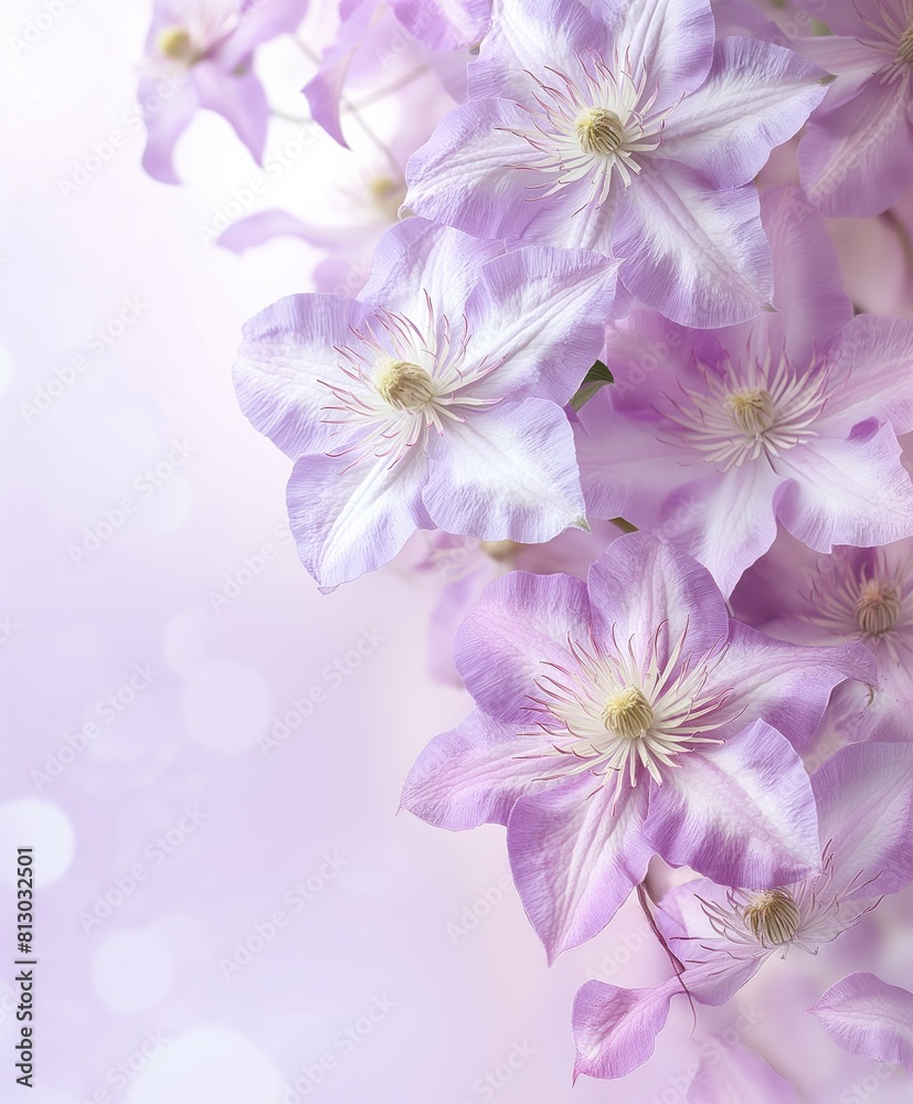 Tender pink and purple floral clematis flower pattern background for Mother's day or women's day Tender pink and purple floral clematis flower pattern background for Mother's day or women's day