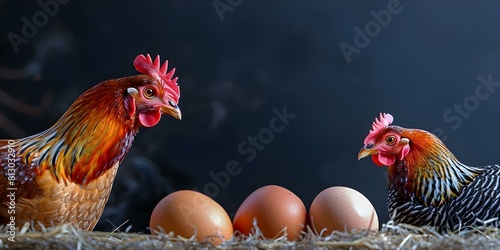 Captivating portrayal of free-range eggs. Concept Food Photography, Organic Ingredients, Farm Fresh Produce, Culinary Art, Natural Foods photo