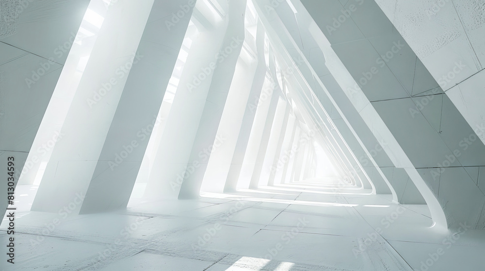 A white abstract architectural geometric background A white abstract architectural geometric background