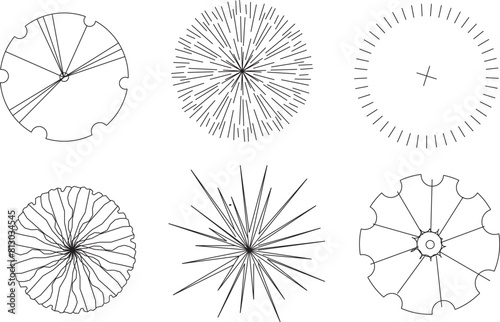 Vector sketch illustration design drawing layout of plants and trees for completeness of the image