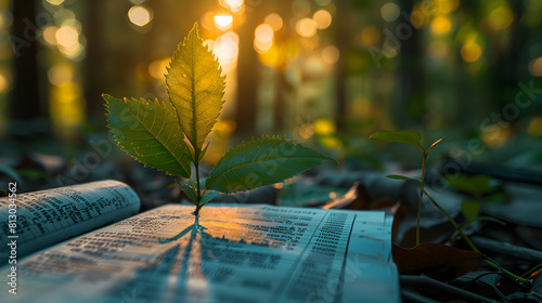 Corporate Sustainability Reporting: Companies Share Environmental and Social Impacts in Photo Realistic Concept for Stock Photography