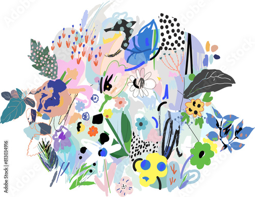 Abstract floral creative background. Vector illustration