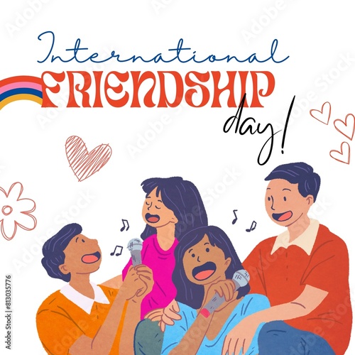 International Friendship Day illustration 30 July Poster template  photo