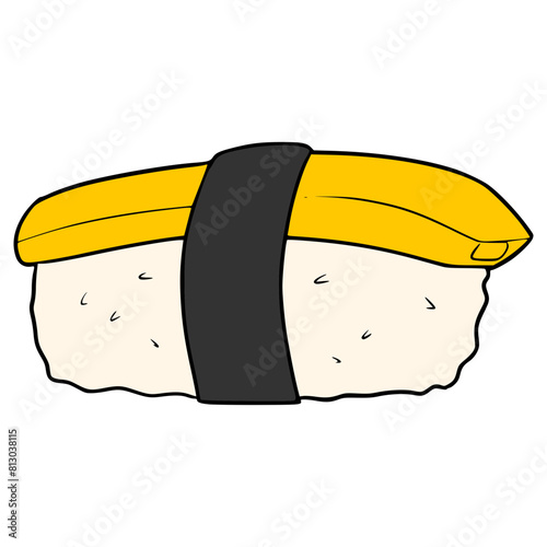 one tamago sushi illustration hand drawn isolated vector	
