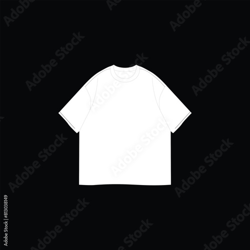 Template Design Modern Trend White Tshirt Oversize