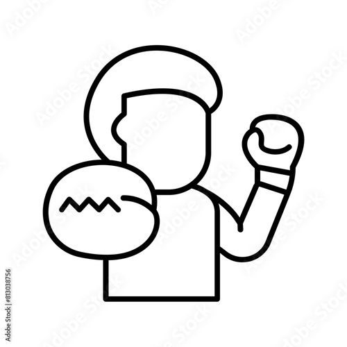 fist icon. outline icon