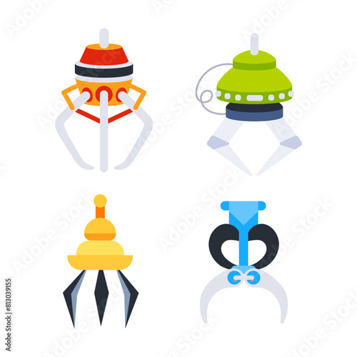 Robotic Claw set. Grabbing Mechanical claw toy. Grip robotic claw in factory