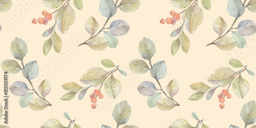 Wallpaper Mural seamless collage, autumn leaves, abstract botanical pattern, watercolor leaves in digital processing, for wallpaper, packaging print Torontodigital.ca