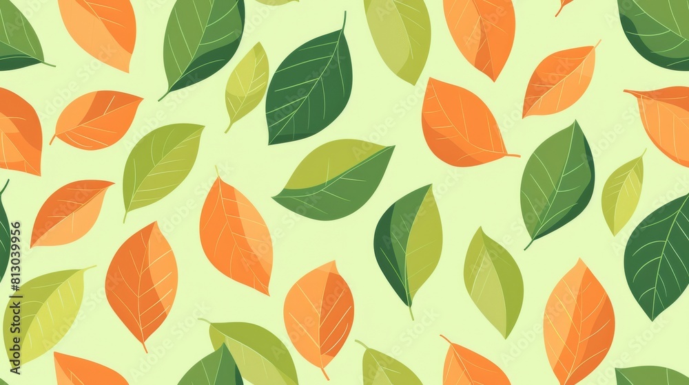Minimalist composition featuring a small leaf in vibrant Lime Green and Orange colors, set against a backdrop of negative space.
