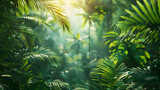 Photo realistic as Vibrant Rainforest Canopy concept: The vibrant canopy of a tropical rainforest teems with life showcasing the diversity of the ecosystem. Photo Stock Concept