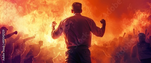 American Football Background With A Coach Giving A Fiery Halftime Speech