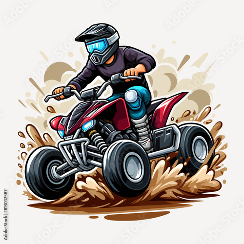 quad bike vector and t-shirt design 