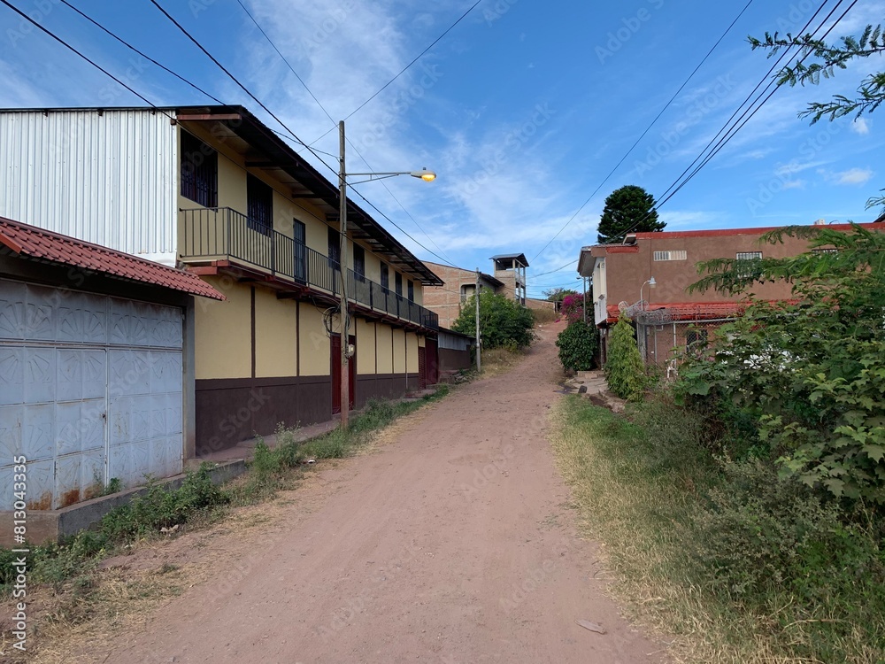 narrow street in the village narrow street in the village
