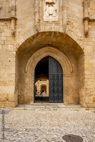 Rhodes Island, Greece, a symbol of Rhodes, of the famous Knights Grand Master Palace (also known as Castello) in the Medieval town of rhodes photo