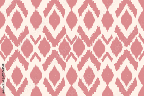 Motif ethnic handmade beautiful Ikat art. Ethnic abstract floral pink background art. folk embroidery, Peruvian, Indian, Asia, Moroccan, Turkey, and Uzbek style. Aztec geometric art ornament print.