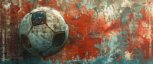 Football Background Texture With A Worn-Out Appearance photo