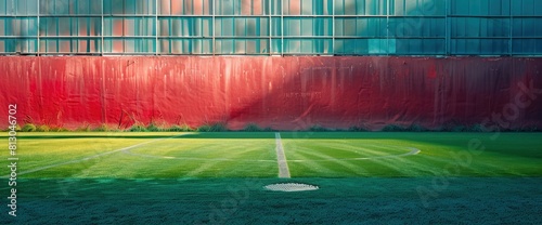 Sideline View Of A Soccer Field Background