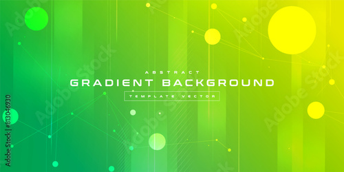 Digital technology banner yellow green background concept, cyber technology, abstract social media tech, innovation future data, internet network, Ai big data, line dot connection, illustration vector