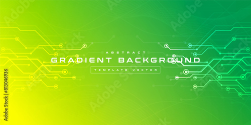 Digital technology banner yellow green background concept, cyber technology, abstract social media tech, innovation future data, internet network, Ai big data, line dot connection, illustration vector