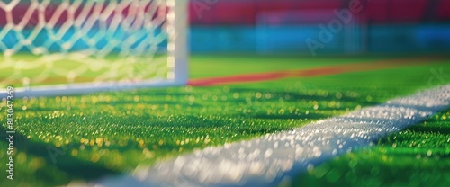 Soccer Field Background With A Close-Up Of A Soccer Penalty Area