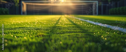 Soccer Field Background With A Close-Up Of A Soccer Penalty Area