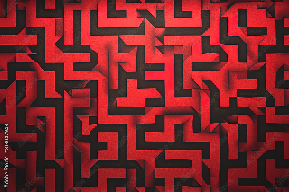 Red Maze Design Background | Intriguing Puzzle Concept | Labyrinth ...