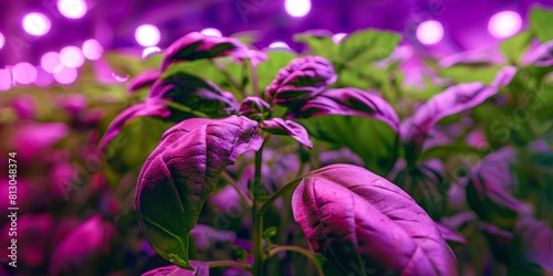 Detailed view of purple plant leaves. Natural background. Botanical concept photo