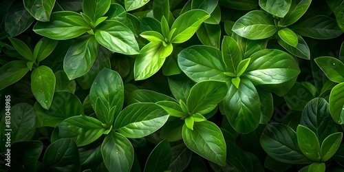 Close-up of lush shrub with vibrant green leaves in bloom. Concept Close-up Photography  Lush Shrubs  Green Leaves  Blooming Plants