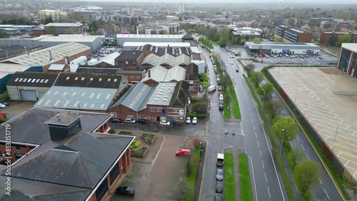 Time Lapse Aerial Footage of Elstree London City of England During Rain and Cloudy Day. photo