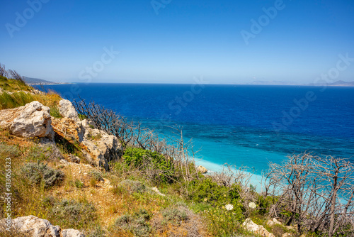 Fototapeta Naklejka Na Ścianę i Meble -  Turquoise beaches of Rhodes,Greece