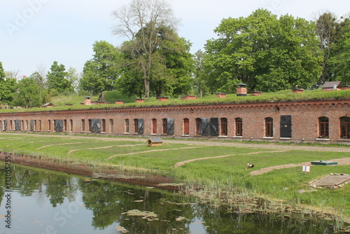 barracks windows at the military fort museum Denhoff in Königsberg